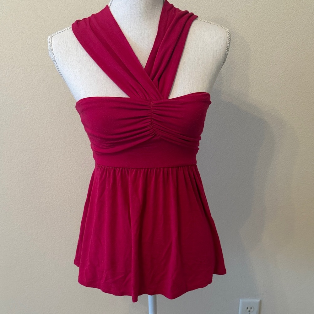 Arden B Red Halter Top
